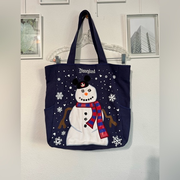 Disney Parks Walt Disney World Mickey Snowman Holiday Tote Bag - Picture 2 of 7
